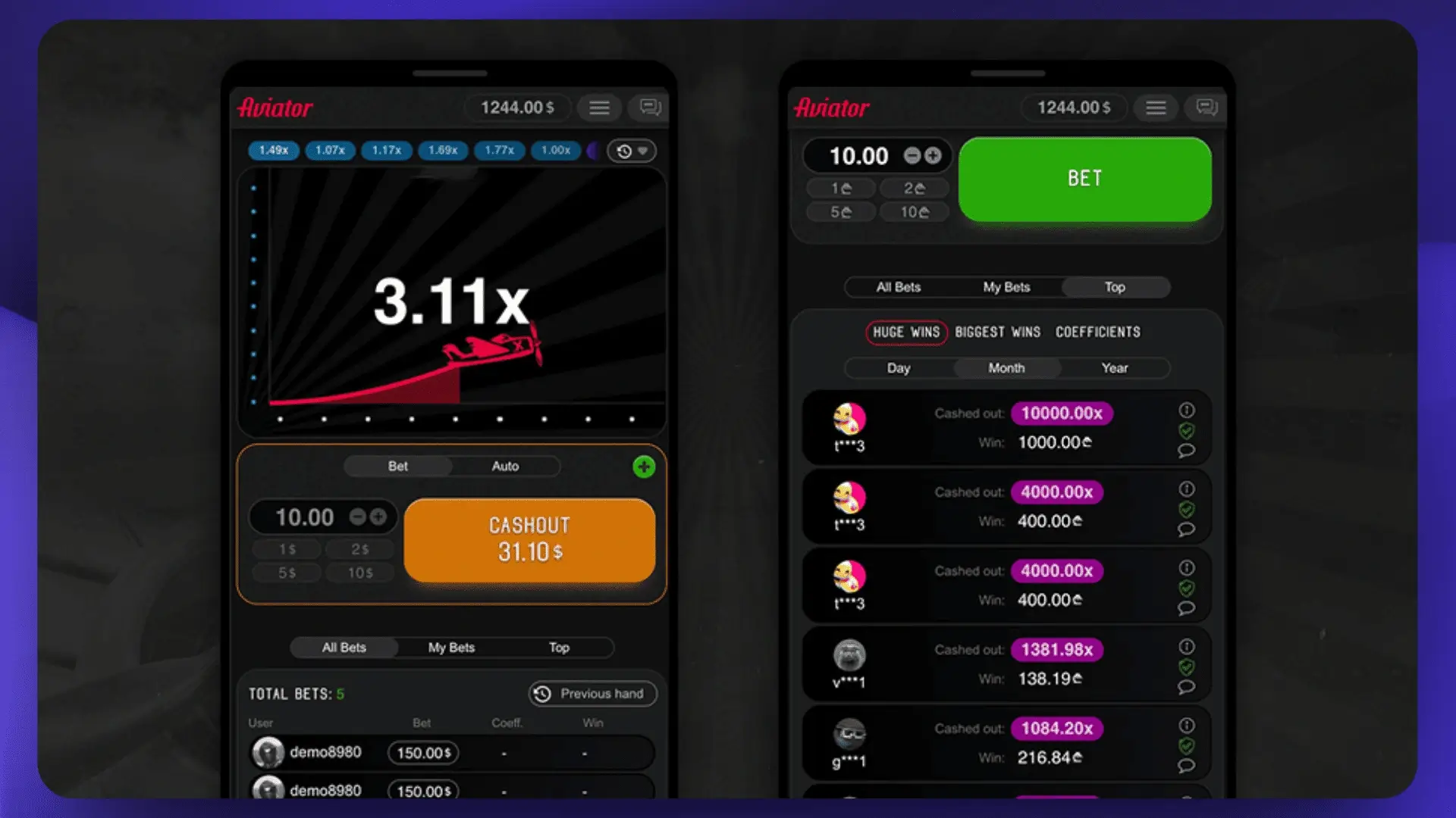 Aviator mobile app